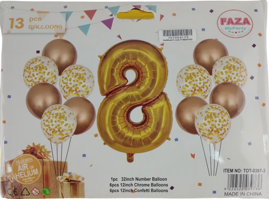 Casey 13pc Gold and White Balloon Set Nr.8