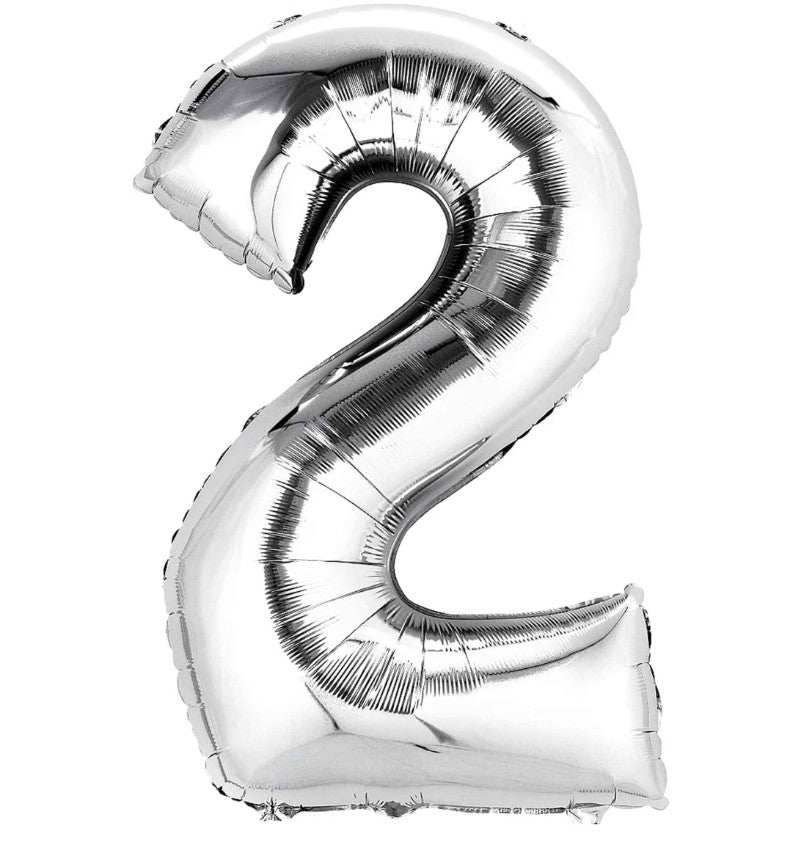 Casey 102cm Silver Balloon Number 2