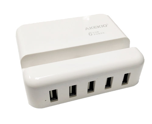 Geeko 5-Port USB Travel Charger with Apple Lightning Cradle