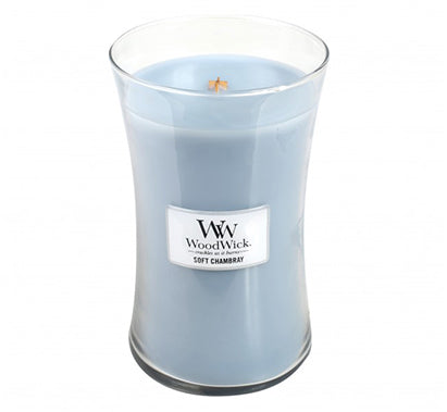 Woodwick Soft Chambray Large Candle Jar