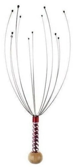 Casey Red 12 Fingers Head and Scalp Hand Held Manual Massager