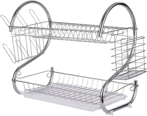 Casey 2 Layer 43cm Stainless Steel Large Dish Rack