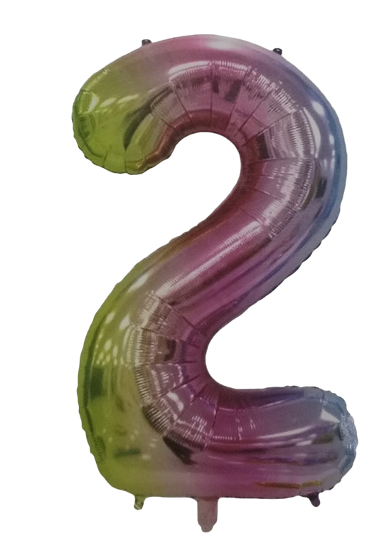 Casey 102cm Rainbow Balloon Number 2