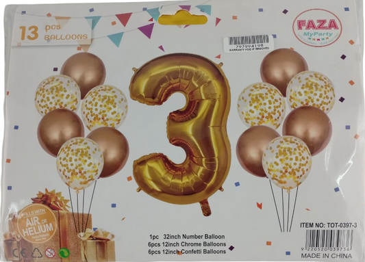 Casey 13pc Gold and White Balloon Set Nr.3