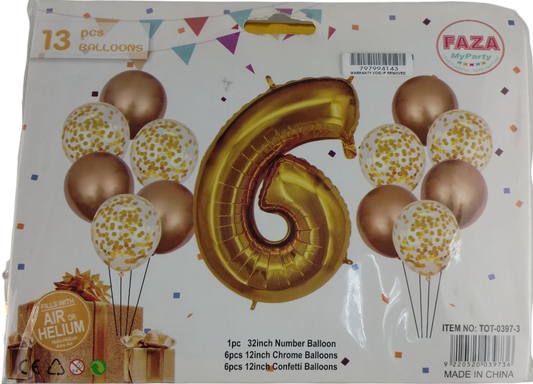 Casey 13pc Gold and White Balloon Set Nr.6