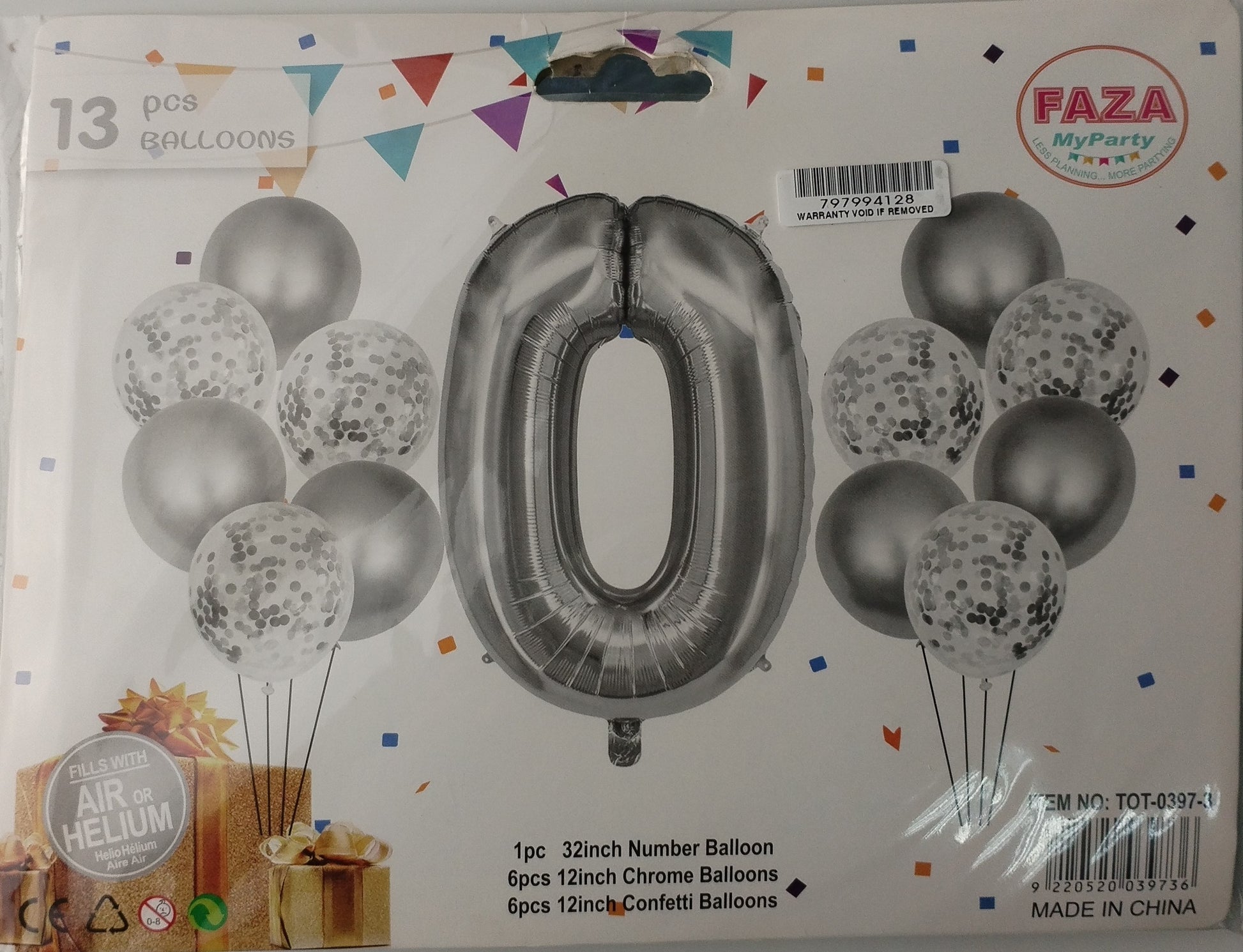 Casey 13pc Silver and White Balloon Set Nr.0