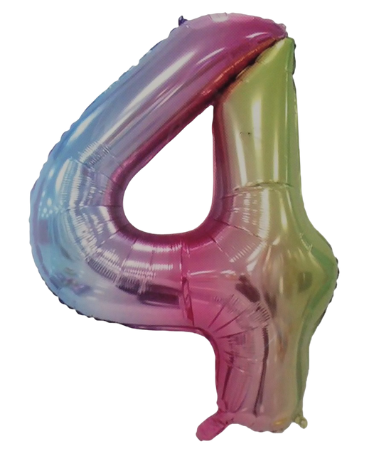 Casey 102cm Rainbow Balloon Number 4