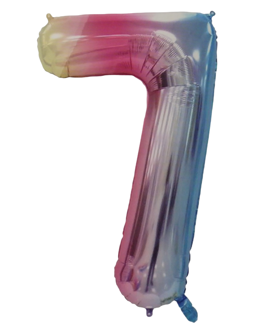 Casey 102cm Rainbow Balloon Number.7 Retail Packaging No